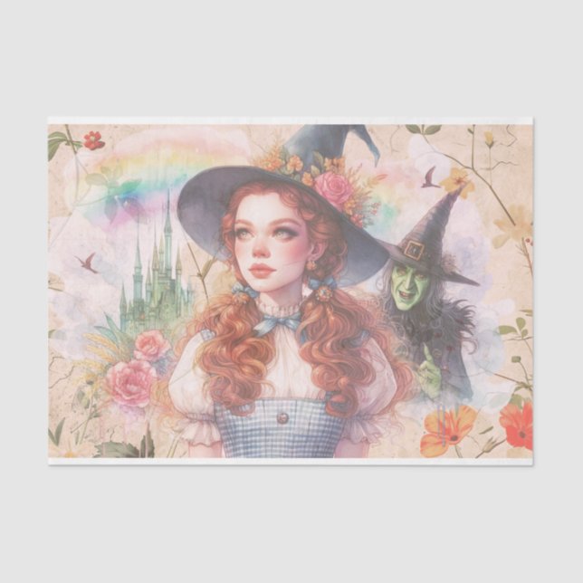 Wizard of Oz - Wicked Witch - Dorothy - Decoupage Tissue Paper (Front)