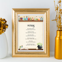 Wizard Party Cocktail Menu Card Poster