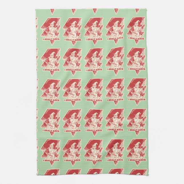 Wizard playing guitar kitchen towel (Vertical)