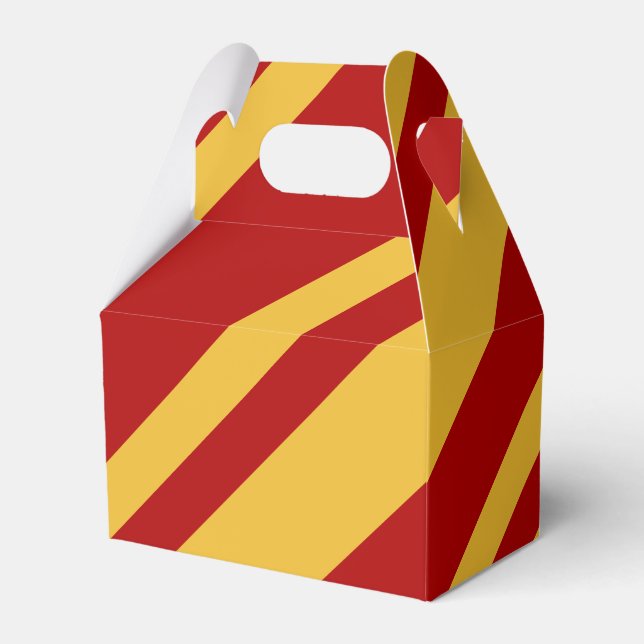 Wizard Red and Gold Gable Favor Box (Front Side)