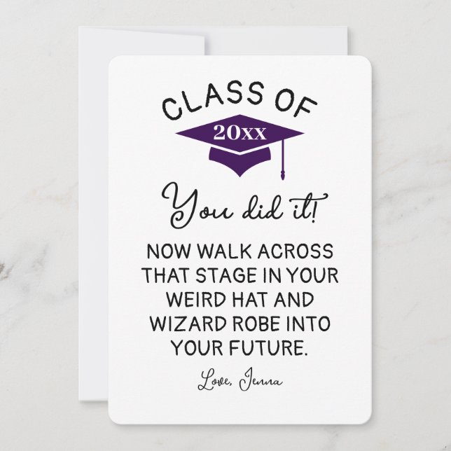 Wizard Robe and Hat Graduation 2025 Funny Custom Holiday Card (Front)