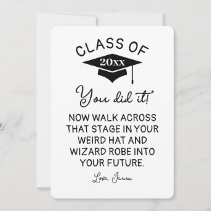 Wizard Robe and Hat Graduation 2025 Funny Custom Holiday Card