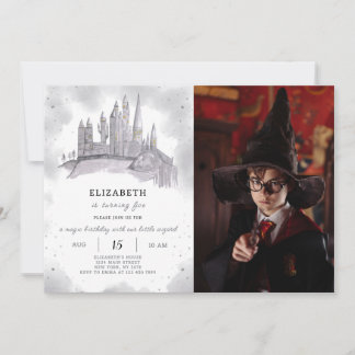 Wizard School Anniversaire Invitation avec photo