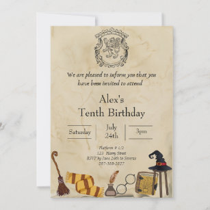 Wizard School Birthday Party Invitation