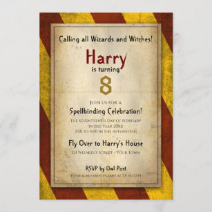 Wizard School Themed Birthday Party Invitation