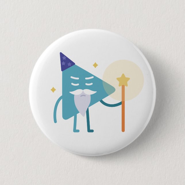 Wizard Selby 2 Inch Round Button (Front)
