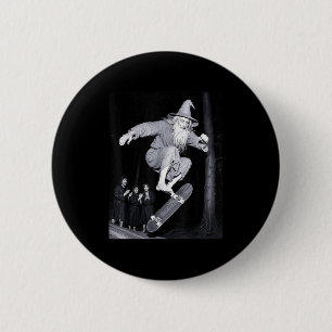 Wizard Skateboarding Funny Meme Skater Halloween G 2 Inch Round Button