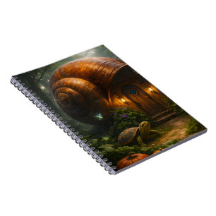 Wizard snail shell cottage enchanted forest spiral notebook