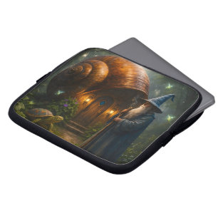 Wizard snail shell cottage enchanted neoprene lapt laptop sleeve