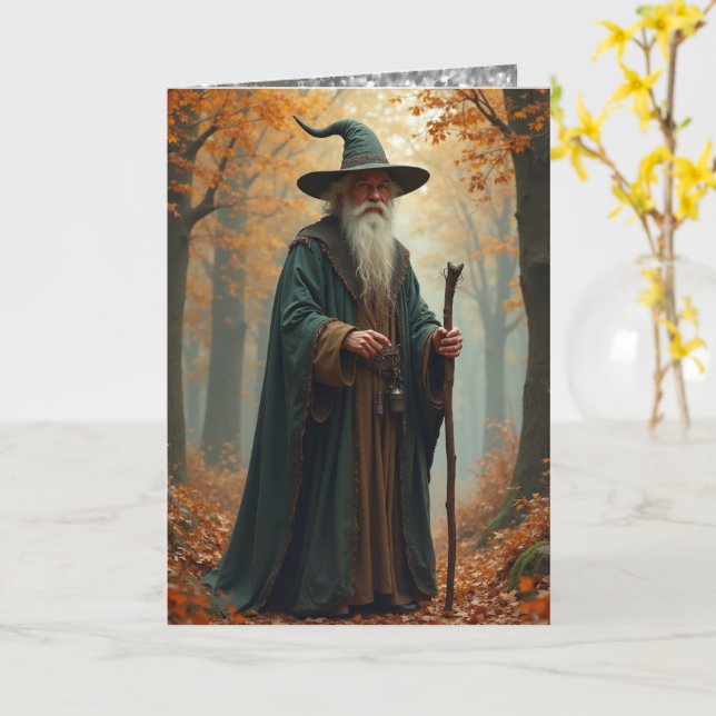 Wizard Wise 1 (see message inside) Card (Yellow Flower)