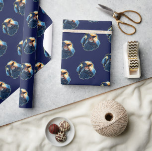 Wizard with a Raven - Halloween Fan Fun 1 Wrapping Paper