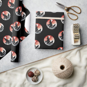 Wizard with a Wolf - Halloween Fan Fun 2 Wrapping Paper
