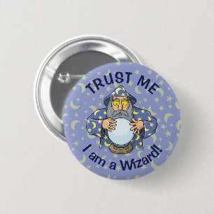 Wizard with Ball 2 Inch Round Button