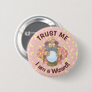 Wizard with Ball 2 Inch Round Button