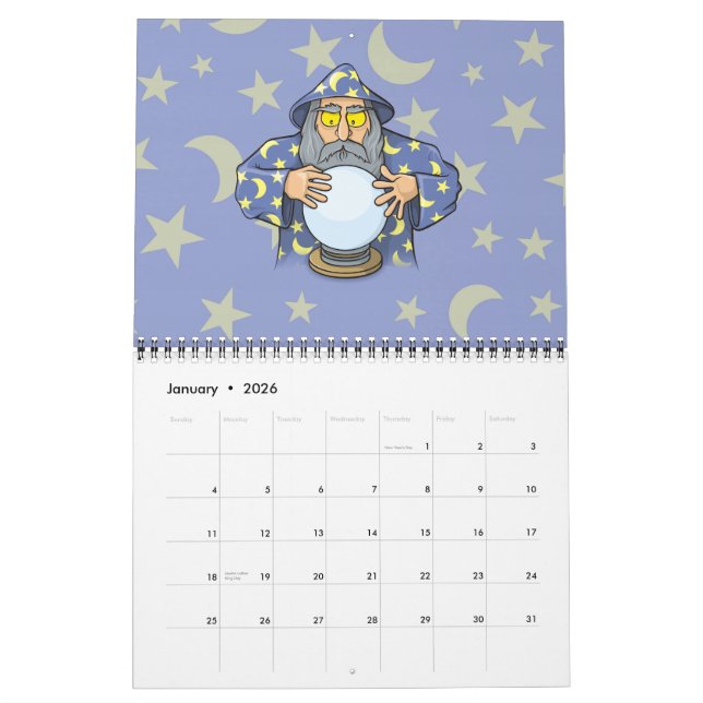 Wizard with Ball Calendar (Jan 2026)