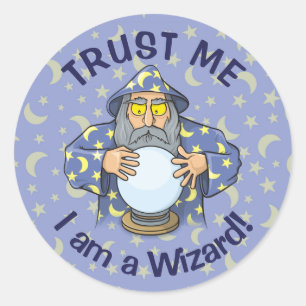 Wizard with Ball Classic Round Sticker