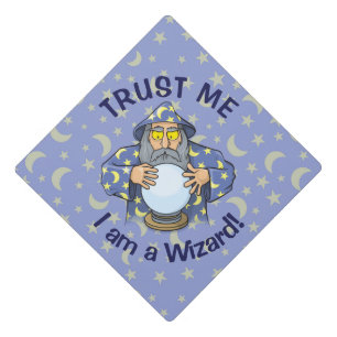 Wizard with Ball Graduation Cap Topper