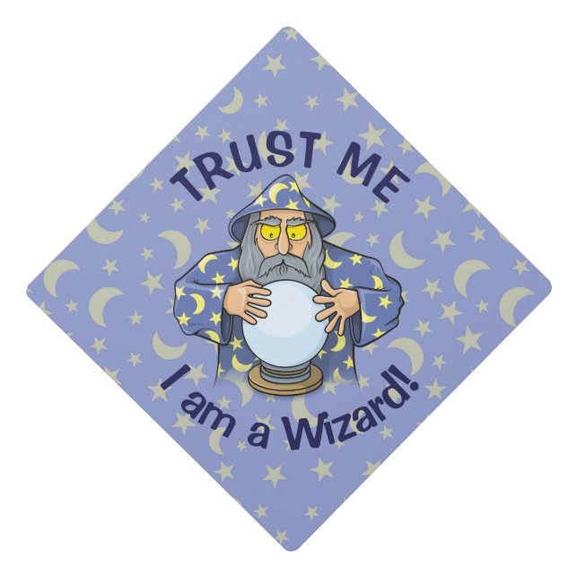 Wizard with Ball Graduation Cap Topper (Front)