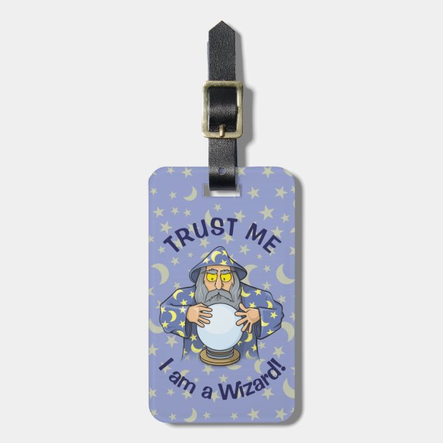 Wizard with Ball Luggage Tag (Front Vertical)
