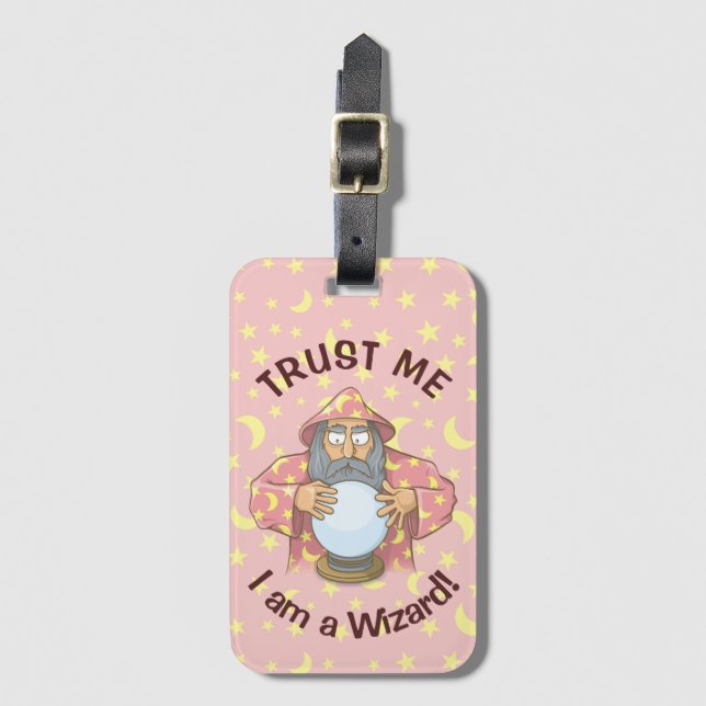 Wizard with Ball Luggage Tag (Front Vertical)