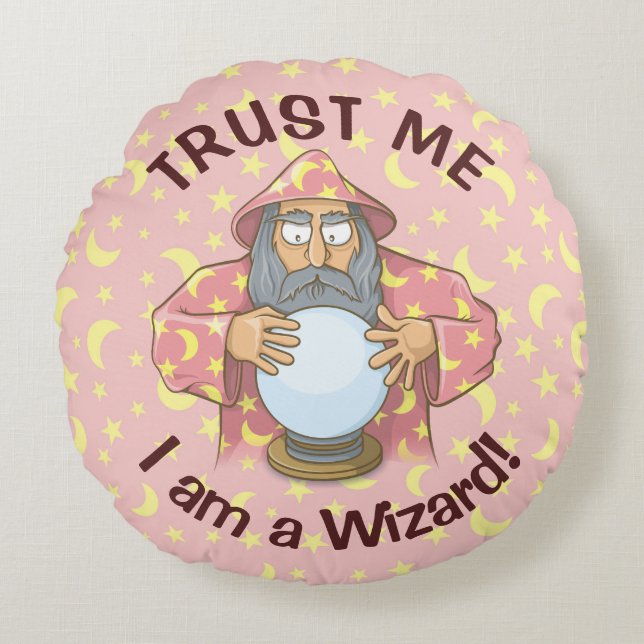 Wizard with Ball Round Pillow (Front)