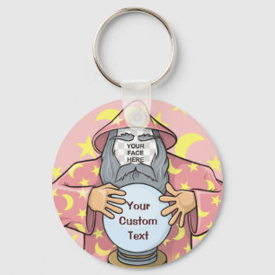 Wizard with your face keychain
