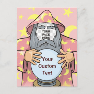 Wizard with your face postcard