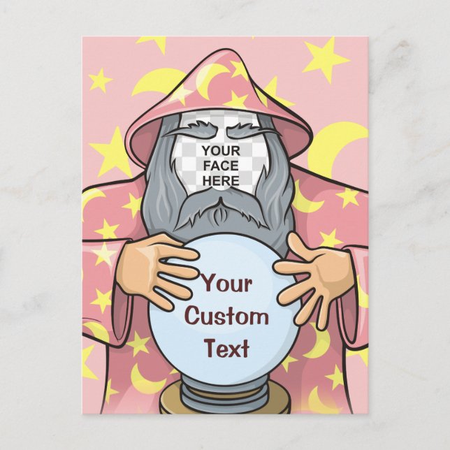 Wizard with your face postcard (Front)
