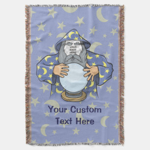 Wizard with your face throw blanket