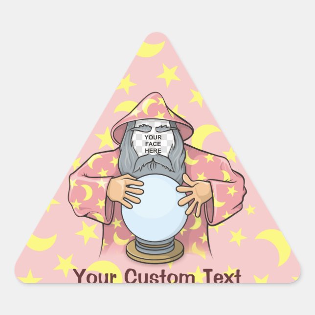 Wizard with your face triangle sticker (Front)