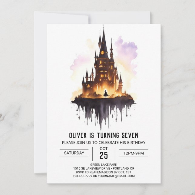 Wizardry and Wonder Birthday Invitation (Front)