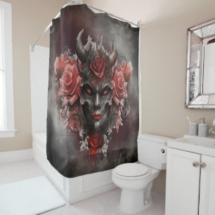 Wizardry   Dark Horned Demon with Glowing Red Eyes