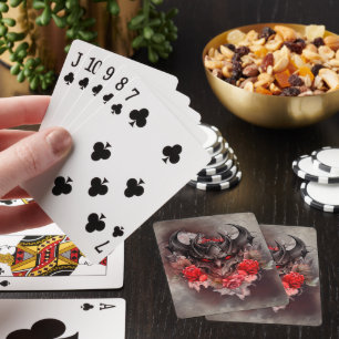 Wizardry Red Eyed Smoky Demon Beast with Roses Playing Cards