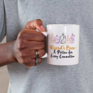 Wizard's Brew: A Potion for Every Commotion Funny Coffee Mug