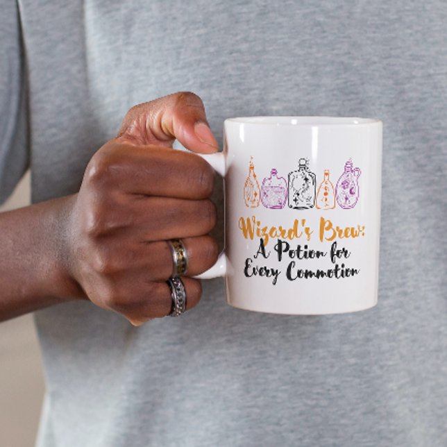Wizard's Brew: A Potion for Every Commotion Funny Coffee Mug (Creator Uploaded)