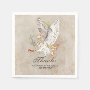 Wizard's Owl Magical Birthday Party Napkin