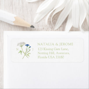 Wldflower watercolor wedding Return Address Label
