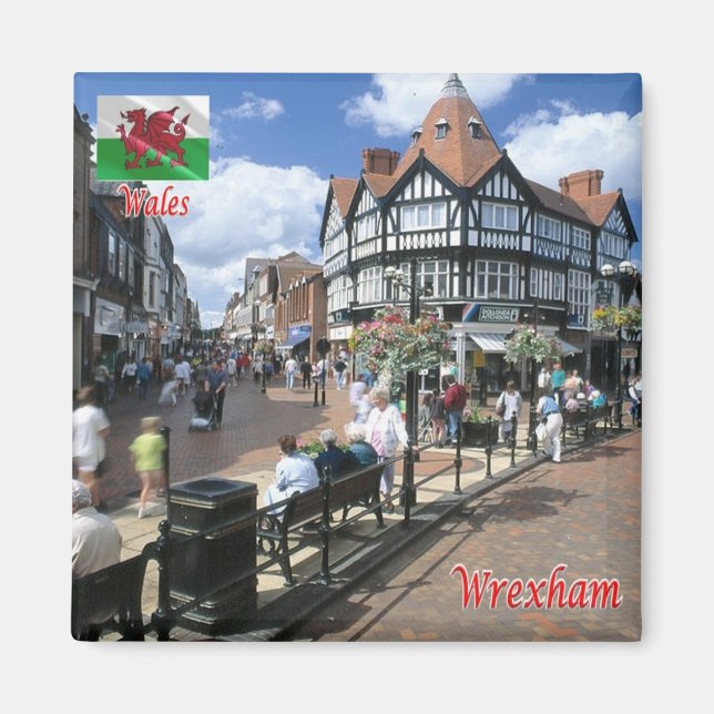 WLS009 WREXHAM, Wales, Europe Magnet (Front)