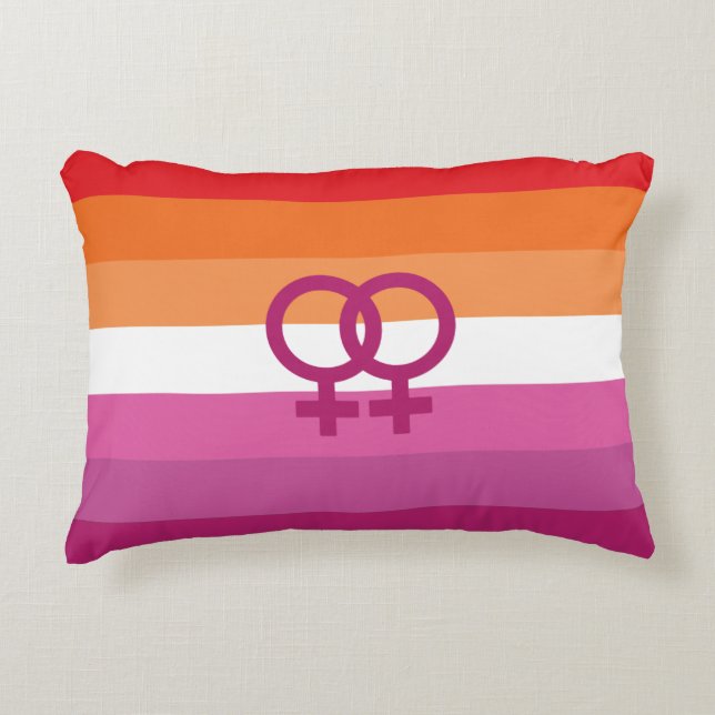 WLW Lesbian Pride Flag Accent Pillow (Front)