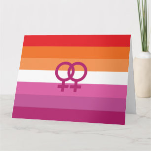 WLW Lesbian Pride Flag Card