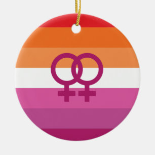 WLW Lesbian Pride Flag Ceramic Ornament