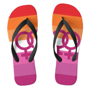 WLW Lesbian Pride Flag Flip Flops