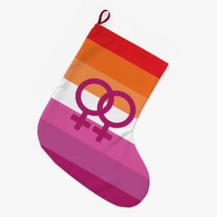 WLW Lesbian Pride Flag Large Christmas Stocking