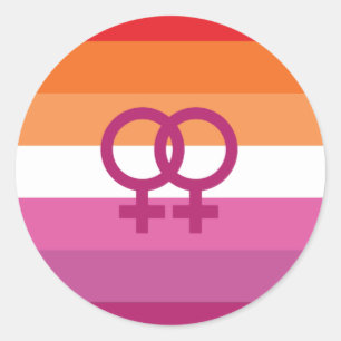 WLW Lesbian Pride Flag (Sunset) Classic Round Sticker
