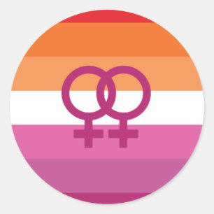 WLW Lesbian Pride Flag (Sunset) Classic Round Sticker