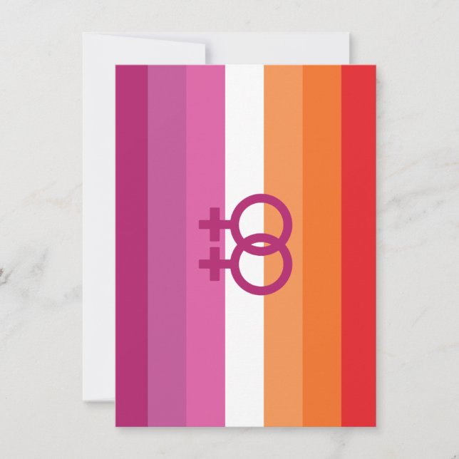 WLW Lesbian Pride Flag (Sunset) Holiday Card (Front)