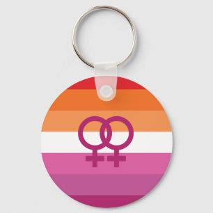 WLW Lesbian Pride Flag (Sunset) Keychain