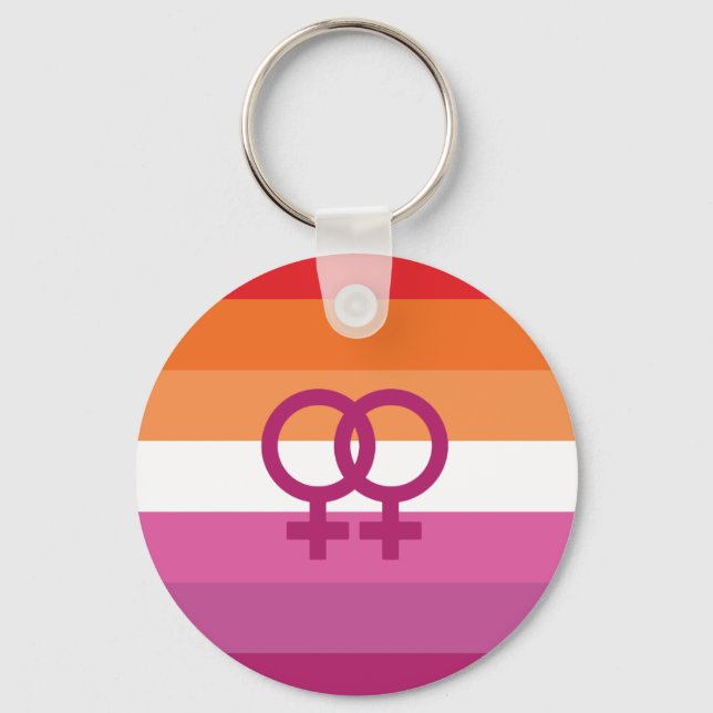 WLW Lesbian Pride Flag (Sunset) Keychain (Front)