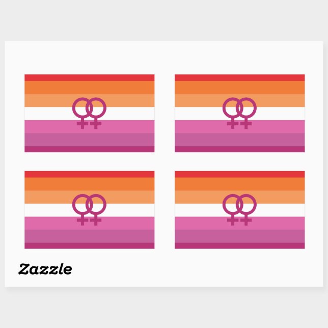 WLW Lesbian Pride Flag (Sunset) Sticker (Sheet)