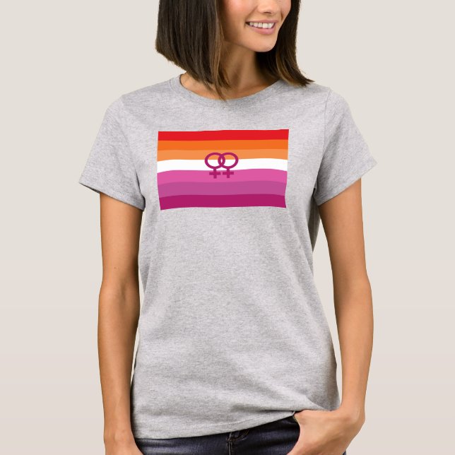 WLW Lesbian Pride Flag (Sunset) T-Shirt (Front)
